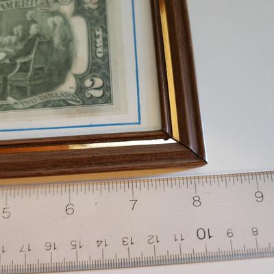 Framed United States Bicentennial Coin and Bill Tribute