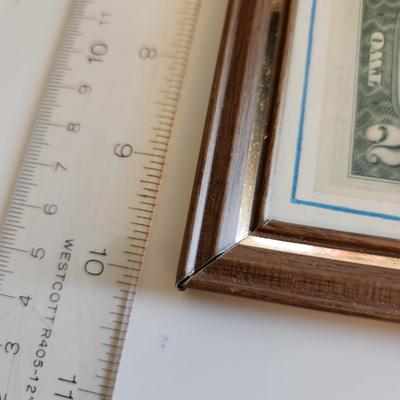 Framed United States Bicentennial Coin and Bill Tribute