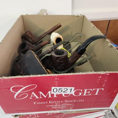 Collection of Smoking Pipes Meerschaum, Custombilt Imported Briar Sheep Head Lion Head, Ropp 917, Thorneycroft BBB Own Mark,, Starfire