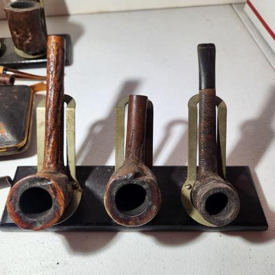 Collection of Smoking Pipes Meerschaum, Custombilt Imported Briar Sheep Head Lion Head, Ropp 917, Thorneycroft BBB Own Mark,, Starfire