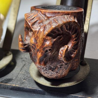 Collection of Smoking Pipes Meerschaum, Custombilt Imported Briar Sheep Head Lion Head, Ropp 917, Thorneycroft BBB Own Mark,, Starfire