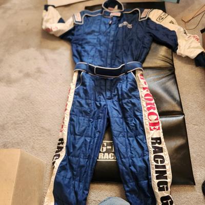 G-Force Racing Pit Mat and Travel Bag with Racing Suit and Gloves