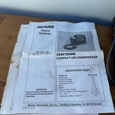 CRAFTSMAN 1.5 HP COMPACT AIR COMPRESSOR