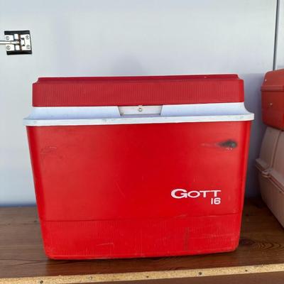 COOLER, TACKLE BOXES AND TACKLE