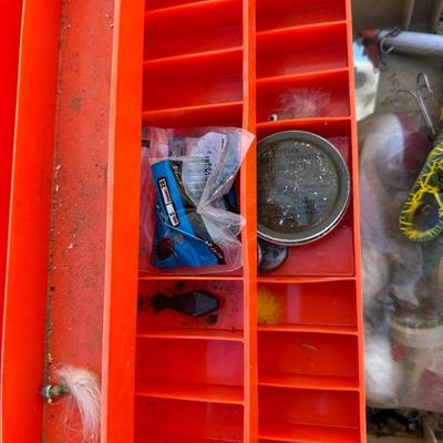 COOLER, TACKLE BOXES AND TACKLE