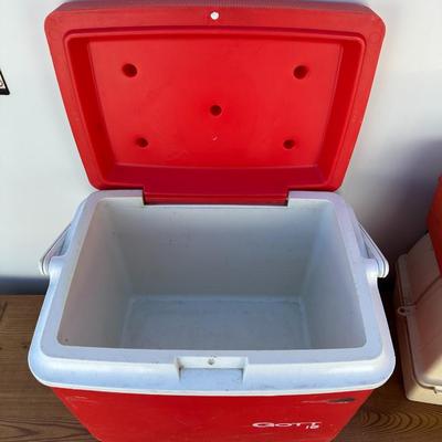 COOLER, TACKLE BOXES AND TACKLE