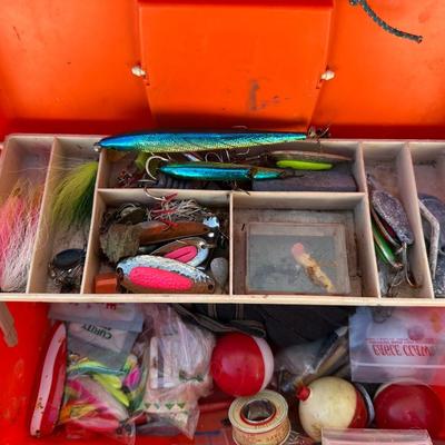 COOLER, TACKLE BOXES AND TACKLE