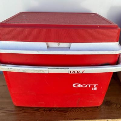 COOLER, TACKLE BOXES AND TACKLE