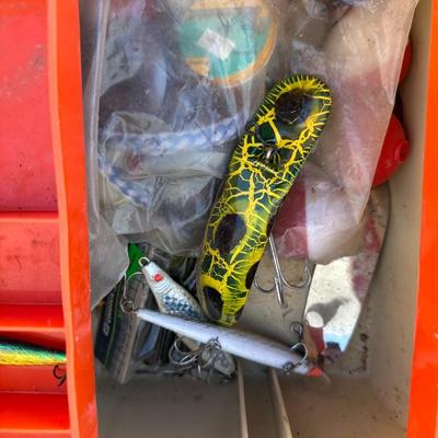 COOLER, TACKLE BOXES AND TACKLE