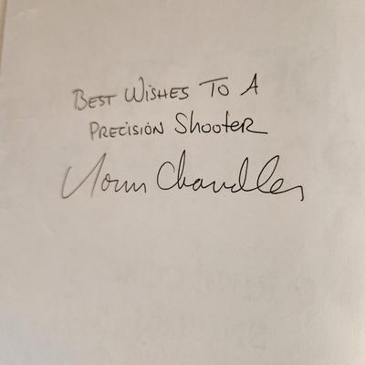 Carlos Hathcock White Feather USMC Scout Sniper , Death from Afar Chandler Both Signed