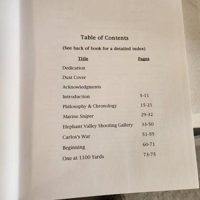 Carlos Hathcock White Feather USMC Scout Sniper , Death from Afar Chandler Both Signed