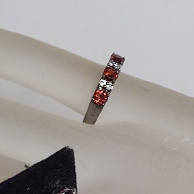 Sterling Silver and Gemstone Post Earrings and Ring Set- Approx Total Weight 6.4 Grams (#79)