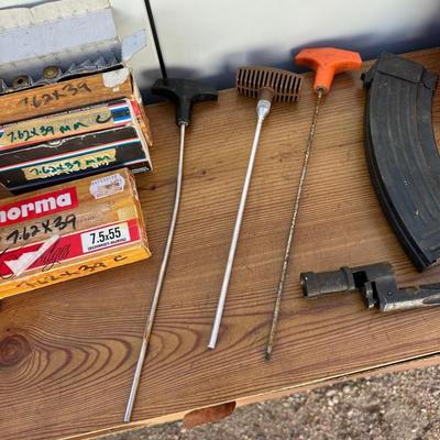 GUN CLEANING KIT, SPENT SHELLS FOR RELOAD AND MORE