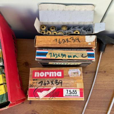 GUN CLEANING KIT, SPENT SHELLS FOR RELOAD AND MORE