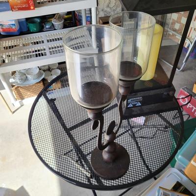 LOT 172G: Libra 1000 Balance Scale and Various Home Decor Items Featuring Small Wooden Bench and Electric Candles