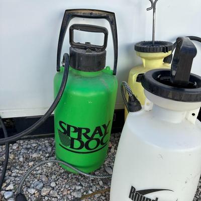 HOSE REEL, WEED SPRAYER AND SPREADER