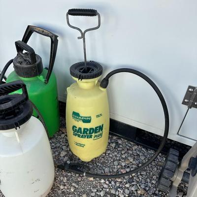 HOSE REEL, WEED SPRAYER AND SPREADER