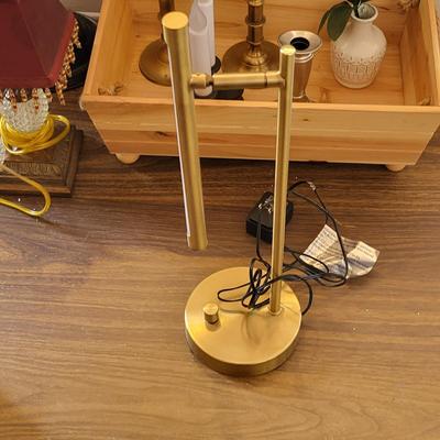 LOT 173G: Various Desktop Items Including Lamps, Clock and More