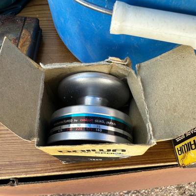 GUN CLEANING, SPARE FISHING REELS, COLEMAN FEATHER 400 SINGLE BURNER CAMP STOVE AND MORE