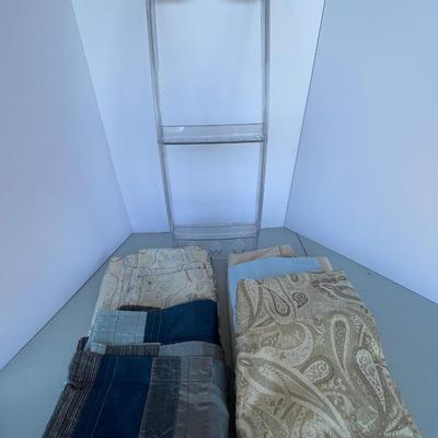 3 Shower Curtains, flat sheets, shower caddy