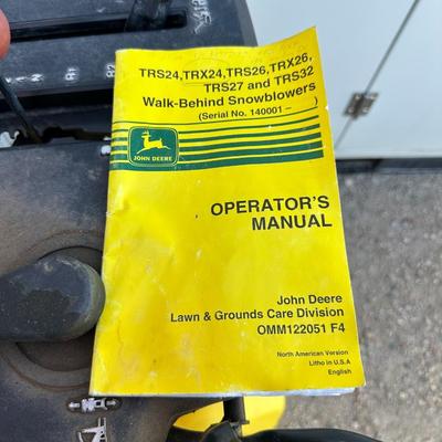 JOHN DEERE TRX24 WALK BEHIND SNOWBLOWER