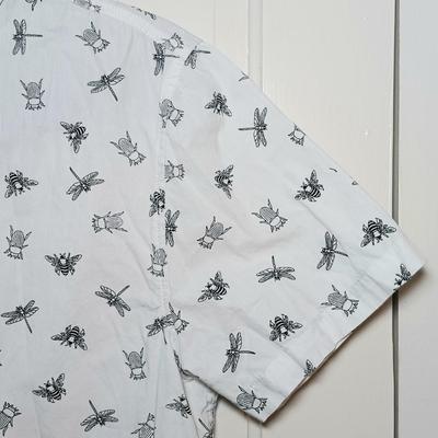 LOT 226: J. Crew Bird Pattern Button-Up, Sovereign Code Insect Button-Up & J. Crew Corduroy Pants