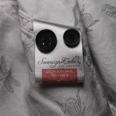 LOT 226: J. Crew Bird Pattern Button-Up, Sovereign Code Insect Button-Up & J. Crew Corduroy Pants