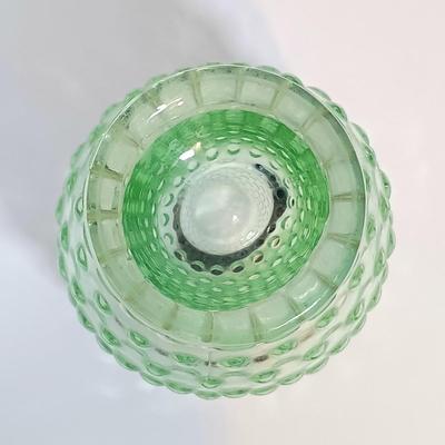 LOT 227: Set of (4) Tiara Indiana Glass Green Hobnail Glass Tumblers