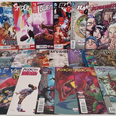 LOT 230: Comic Collection - Moon Girl and Devil Dinosaur, Harley Quinn, Spider Gwen & More