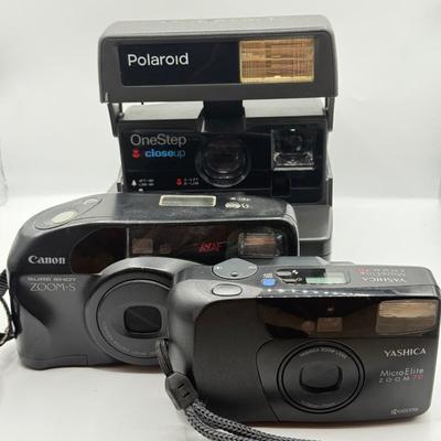 LOT 161G: Camera Collection : Polaroid OneStep Closeup, Yashika MicroElite Zoom 70 35mm & Canon Zoom S 35mm