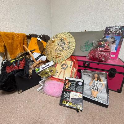 LOT 154B: Collection of Dress Up Clothes / Halloween Costumes w/ 3 Trunks