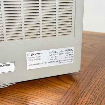 LOT 158B: Emerson AM/FM Stereo Reciever/Stereo Cassette Recorder Model MM 800 w/ Speakers Model System I