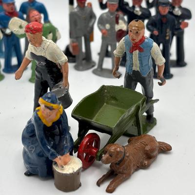 LOT 245: Lesney Esso Gas Pump, Britains Farm Figurines, Barclay Newspaper Seller & More