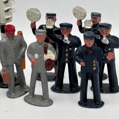 LOT 245: Lesney Esso Gas Pump, Britains Farm Figurines, Barclay Newspaper Seller & More