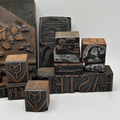 LOT 247: Vintage Letterpress Printing Blocks