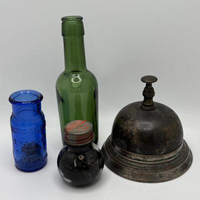 LOT 248: America Remembered 1985 Park City Belt Buckle, Pin Striping Tool, Glass Dog Perfume Bottle & More