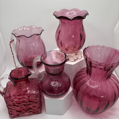 LOT 249: Cranberry Art Glass Collection