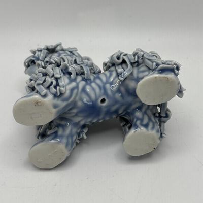 LOT 256: Vintage Blue Spaghetti Poodle Figure, Lenox Dog,Miniature Tobey Mugs