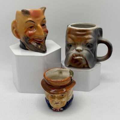 LOT 256: Vintage Blue Spaghetti Poodle Figure, Lenox Dog,Miniature Tobey Mugs