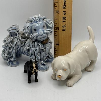 LOT 256: Vintage Blue Spaghetti Poodle Figure, Lenox Dog,Miniature Tobey Mugs