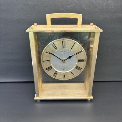 LOT 257: Seiko & Howard Miller Anniversary Clock Battery Operated Clocks and Lenox Vase, Candle Sticks, Ashtray
