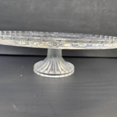 LOT 258: Vintage Uranuim Glass Furniture Casters, Sherbet Dish & Footed Tumblers along with a Crystal Cake Stand & Divided...