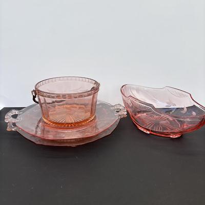 LOT 259: Vintage Pink Depression Glass