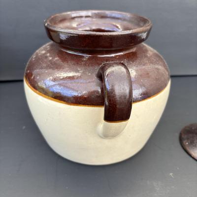 LOT 261: Vintage Stoneware Bean Pots, Made in USA