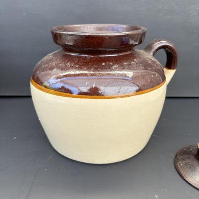 LOT 261: Vintage Stoneware Bean Pots, Made in USA