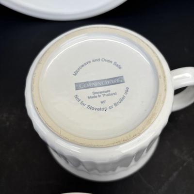 LOT 265: Corning Ware: French White, Corn Flower Blue, Wild Flower