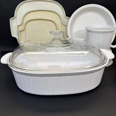 LOT 265: Corning Ware: French White, Corn Flower Blue, Wild Flower