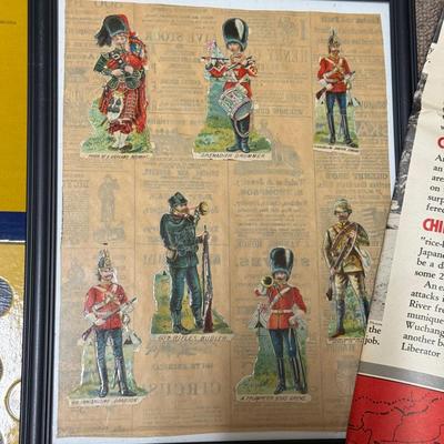 LOT 160B: WWII Era Newsmap Papers, 1943-1944, w/ State Quarters & More