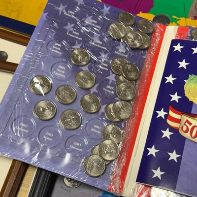 LOT 160B: WWII Era Newsmap Papers, 1943-1944, w/ State Quarters & More