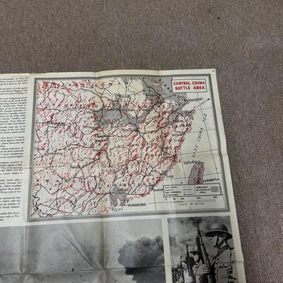 LOT 160B: WWII Era Newsmap Papers, 1943-1944, w/ State Quarters & More